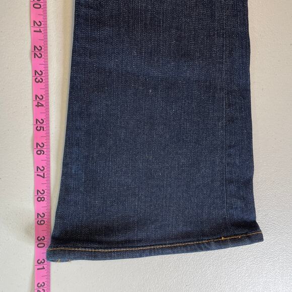 True Religion Womens 29 Vintage Joey Bell Bottoms Dark Wash Metallic Gold Trim - Picture 11 of 12